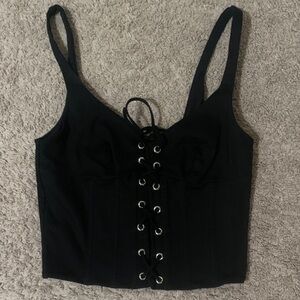 WHITE FOX black corset top